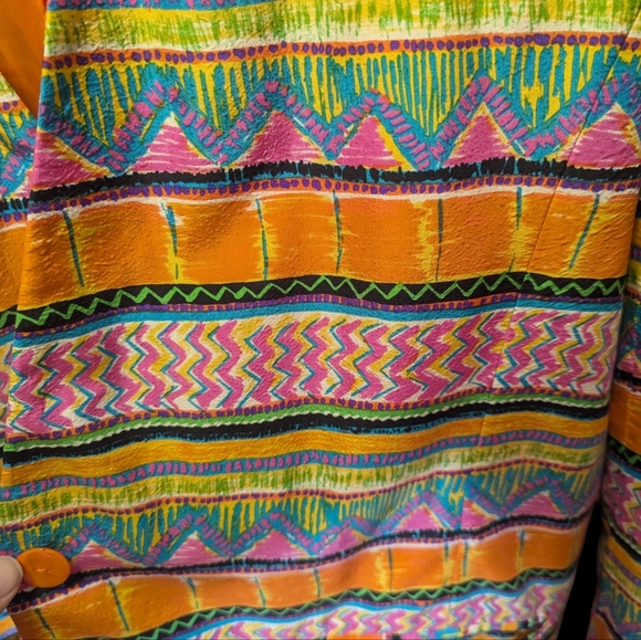 90s silk blazer Women's 16 Multicolored Pattern - Picture 5 of 5